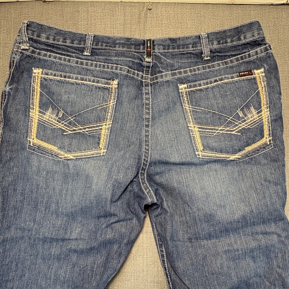 Ariat FR M4 Low Rise Boot Cut Jeans Mens 48x32 Flame Resistant Denim Blue - Picture 4 of 16